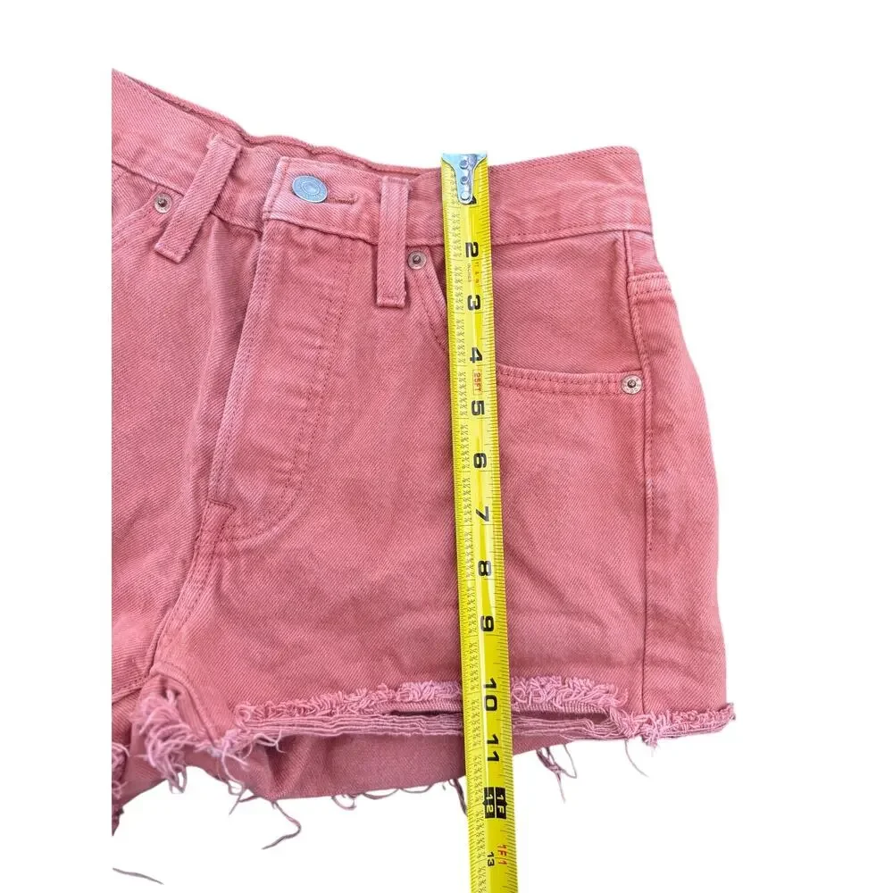 Levi’s 501 Orange Denim Shorts 100% Cotton Size 25